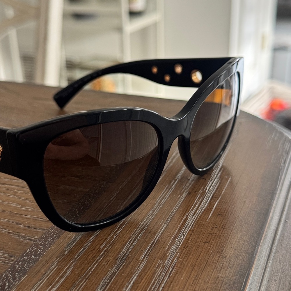 Versace Black-Gold Medusa Logo/Brown Polarized Lenses Sunglasses